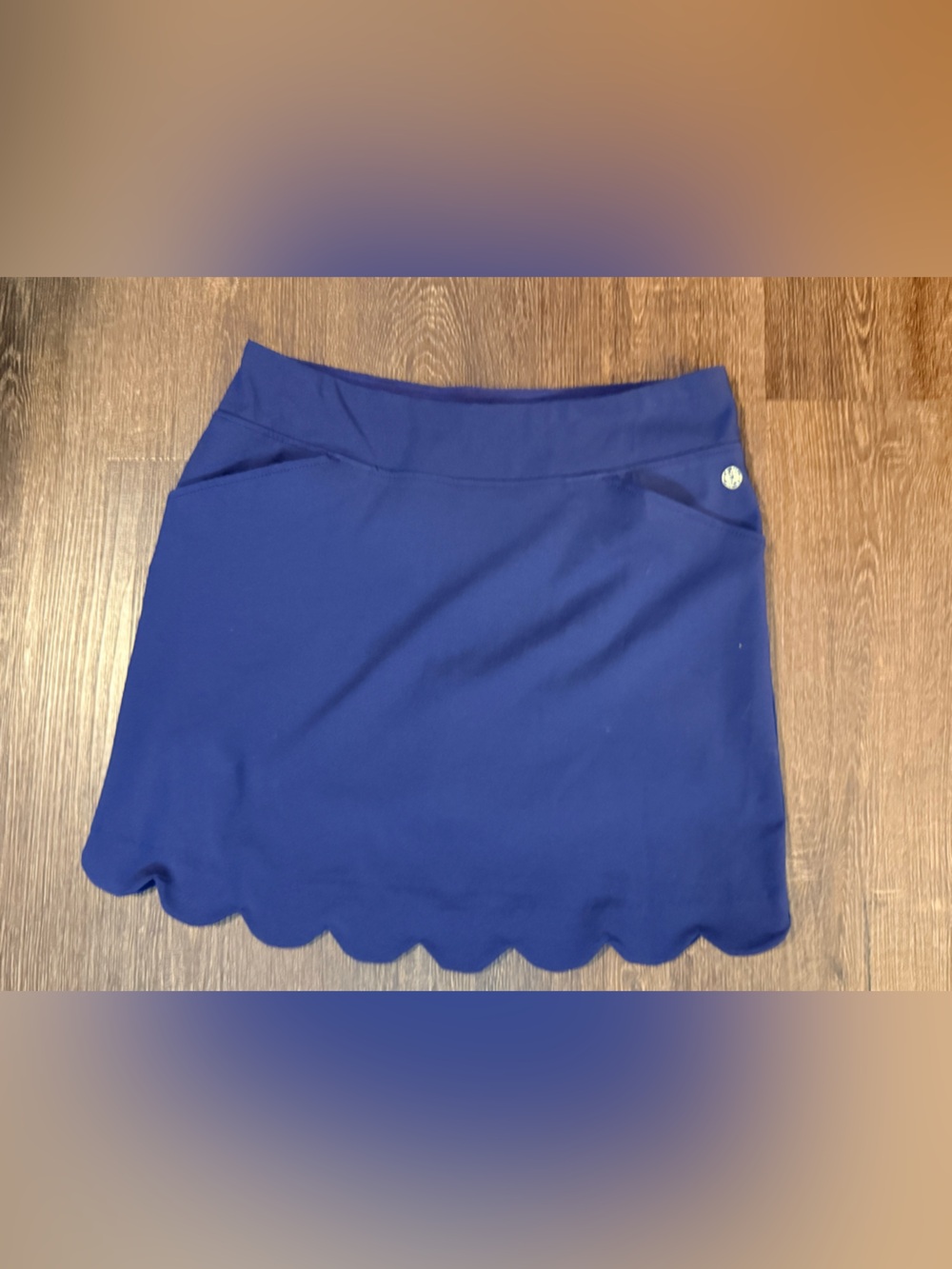 Lilly Pulitzer Luxletic Navy Scallop Hem Tennis Skirt Sz 8